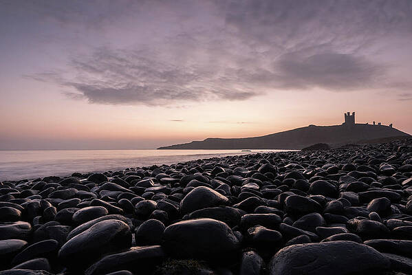 Wall Art - Photograph - Sunrise at Dunstanburgh Castle, Northumberland, England, UK by Sarah Howard
