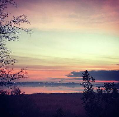 Sunrise Over the Ashley River by Barbara A Hill