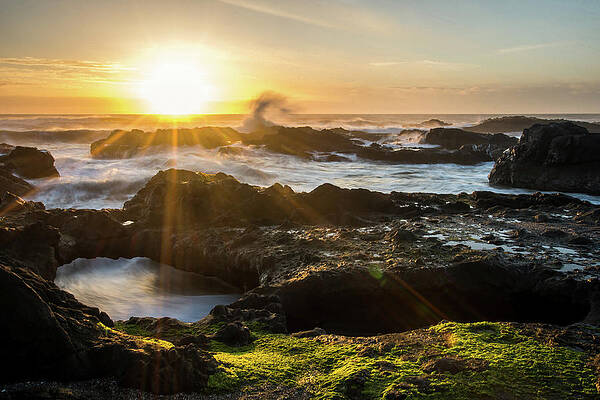 Wall Art - Photograph - Sunset at Cape Perpetua-2 by Diane Moller