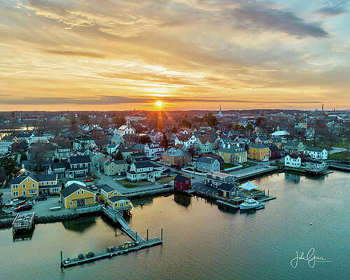 Wall Art - Photograph - Sunset at Portsmouth Waterfront  by John Gisis