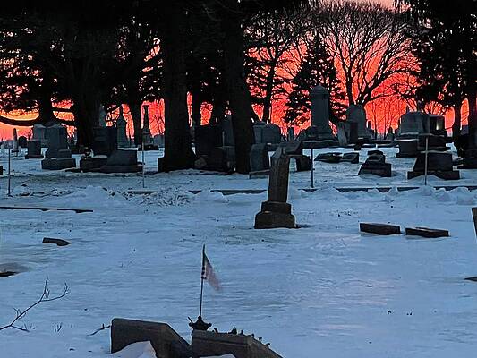 Sunset For Americans At Rest by Steve Baldwin