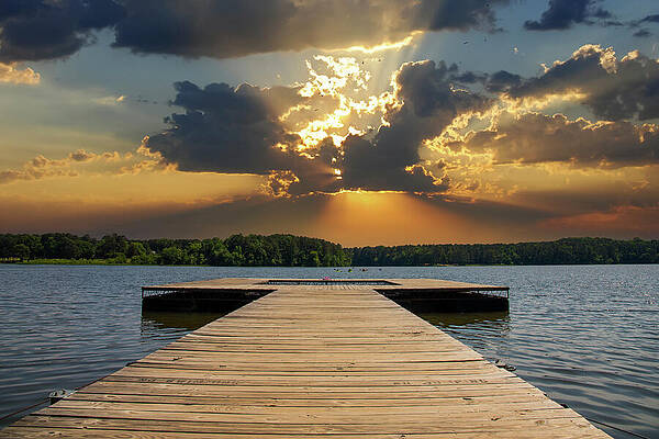 Wall Art - Photograph - Sunset Over the Dock at Lake Acworth by Marcus Jones