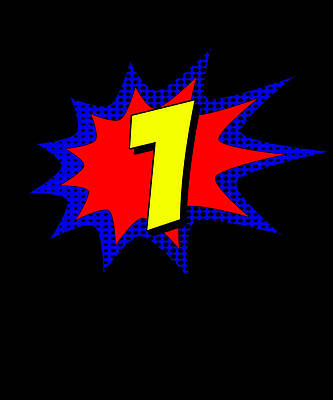 Wall Art - Digital Art - Superhero 1 Years Old Birthday by Flippin Sweet Gear