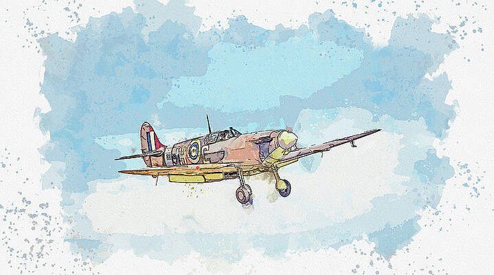SUPERMARINE SPITFIRE LF Vb in watercolor ca by Ahmet Asar by Celestial Images SUPERMARINE SPITFIRE LF Vb in watercolor ca by Ahmet Asar by Celestial Images