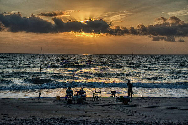 Wall Art - Photograph - Surf Fishing At Sunrise by Fred Mays