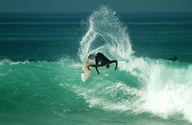 Wall Art featuring the photograph Surfer Making Big Spray by Waterdancer