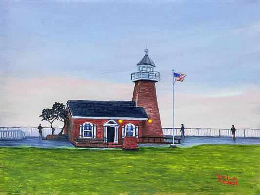 Wall Art - Painting - Surfer Museum Lighthouse by Darice Machel McGuire