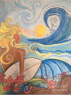 Surfing girl by Davis Ethan