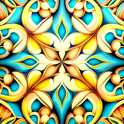  Digital Art - Symmetrical Pattern and Texture decoration by A Fachtali
