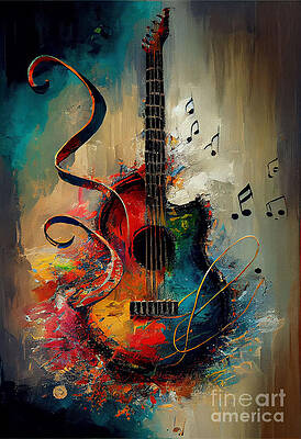  Digital Art - Symphony in Color, Exploring the Harmony of Abstract Art and Music by A Fachtali