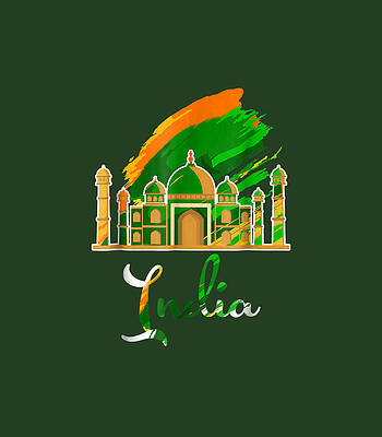 Taj Mahal Vintage India Souvenir Indian Flag Diwali by Norrie5Skyla