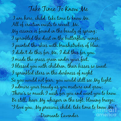 Take Time To Know Me by Diamante Lavendar Take Time To Know Me by Diamante Lavendar