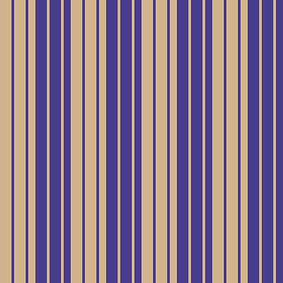 [ Thumbnail: Tan and Dark Slate Blue Colored Lined/Striped Pattern Metal Print ]