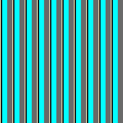 [ Thumbnail: Tan, Black, Aqua, and Dim Grey Colored Lined Pattern Duvet Cover ]