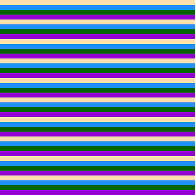 [ Thumbnail: Tan, Blue, Dark Green, and Dark Violet Colored Striped Pattern Acrylic Print ]