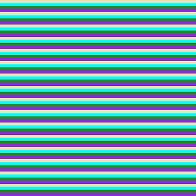 [ Thumbnail: Tan, Cyan, Forest Green, and Purple Colored Lines Pattern Wood Print ]