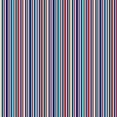 [ Thumbnail: Tan, Dark Blue, Cyan, and Red Colored Striped Pattern Art Print ]