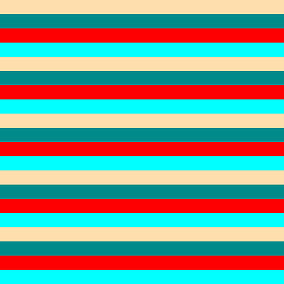 [ Thumbnail: Tan, Dark Cyan, Red, and Aqua Colored Striped/Lined Pattern Art Print ]