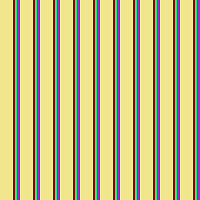 [ Thumbnail: Tan, Dark Red, Green, and Dark Orchid Colored Striped/Lined Pattern Duvet Cover ]