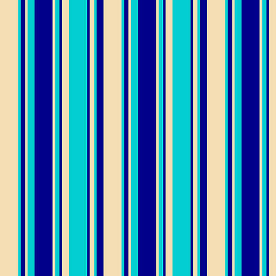 [ Thumbnail: Tan, Dark Turquoise, and Dark Blue Colored Pattern of Stripes Acrylic Print ]