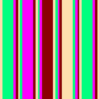 [ Thumbnail: Tan, Green, Fuchsia, and Dark Red Colored Lines Pattern Shower Curtain ]