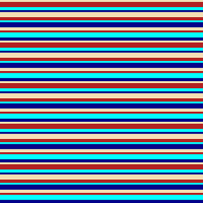[ Thumbnail: Tan, Red, Cyan, and Dark Blue Colored Lines/Stripes Pattern Poster ]