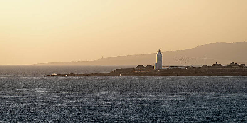 Wall Art - Photograph - Tarifa Lighthouse on the Isla de las Palomas at Sunset by William Dickman