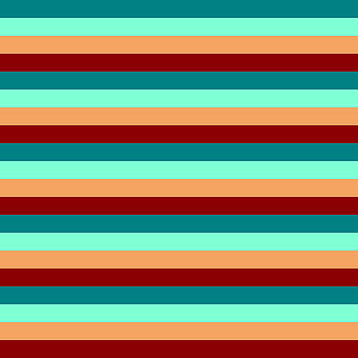 [ Thumbnail: Teal, Aquamarine, Brown, and Dark Red Colored Striped Pattern Duvet Cover ]
