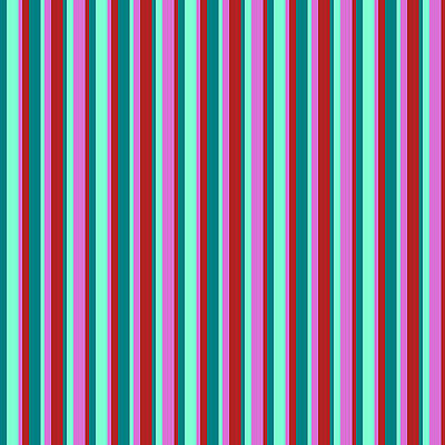 [ Thumbnail: Teal, Aquamarine, Orchid, and Red Colored Pattern of Stripes Duvet Cover ]