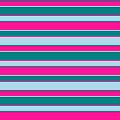[ Thumbnail: Teal, Deep Pink, and Light Blue Colored Lined Pattern Metal Print ]
