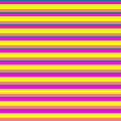 [ Thumbnail: Teal, Fuchsia, Yellow, and Light Coral Colored Stripes Pattern Acrylic Print ]