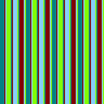 [ Thumbnail: Teal, Maroon, Light Sky Blue, and Chartreuse Colored Lined Pattern Duvet Cover ]