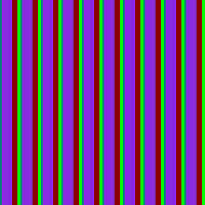 [ Thumbnail: Teal, Purple, Dark Red, and Lime Colored Striped Pattern Duvet Cover ]