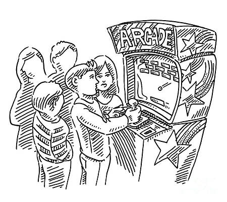 Two Teenagers Playing An Online Video Game Drawing Jigsaw Puzzle by Frank  Ramspott - Pixels