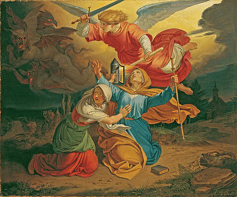 Temptation of Saint Gudula Print by Joseph von Fuehrich