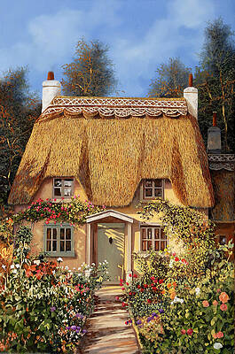 Wall Art - Painting - Tetti Di Paglia by Guido Borelli