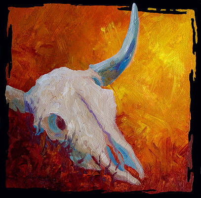 Wall Art - Painting - Texas Longhorn Skull by Marion Rose
