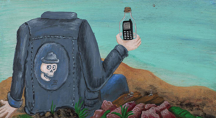  Painting - Text Message In A Bottle By The Sea by Damon Schindler