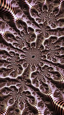 Wall Art - Digital Art - Texture-Fractal Art-Shiny Striped Tree Roots in  by Shelli Fitzpatrick