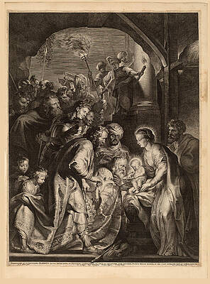 The Adoration Of The Magi Print by Lucas Vorsterman