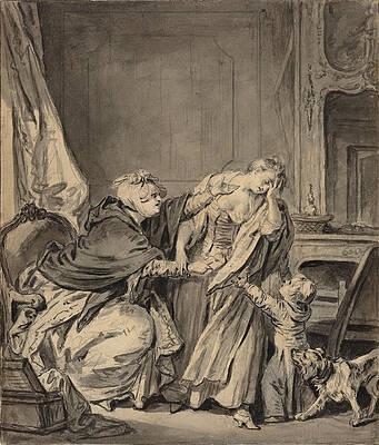 The Angry Mother Print by Jean-Baptiste Greuze