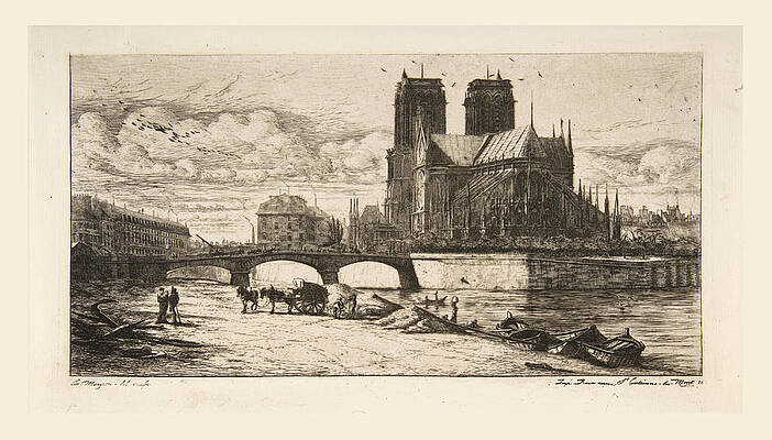 The Apse Of Notre-dame, Paris Print by Charles Meryon