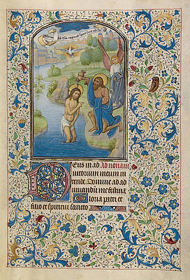 The Baptism of Christ Print by Willem Vrelant