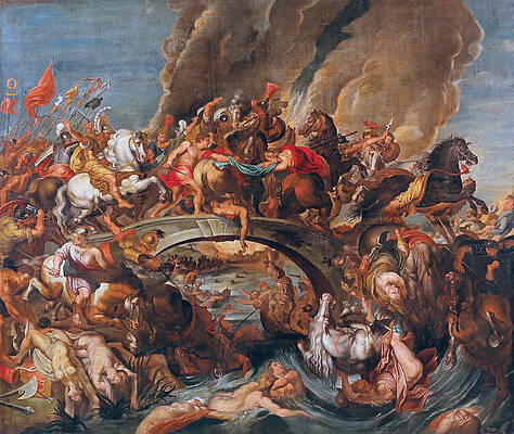 The Battle Of The Amazons Print by Studio of Peter Paul Rubens