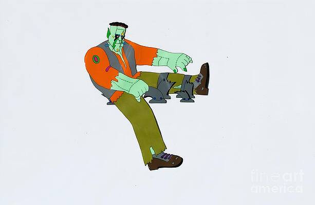 Wall Art - Digital Art - The Beatles - An original animation cel of John Lennon as Frankenstein from Yellow Submarine by Antonios Valamontes