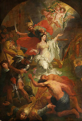 Wall Art - Painting -  The beheading of Saint Dymphna 2 by Godfried Maes