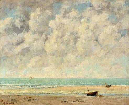 Wall Art - Drawing - The Calm Sea  art by Gustave Courbet French