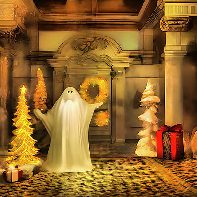 Wall Art - Digital Art - The Christmas Ghost by Steve Taylor