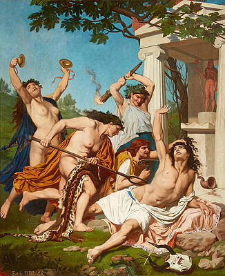The Death Of Orpheus Print by Emile Bin