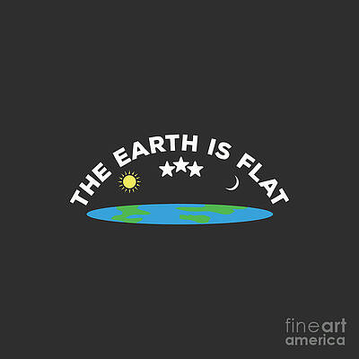 Wall Art - Drawing - The Earth Is Flat Moon And Sun Flat Earth by Douglas G Hoover